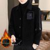 Men’s Thick Woolen Coat: Autumn/Winter Casual, Short, with Cotton Padding and Fleece Lining