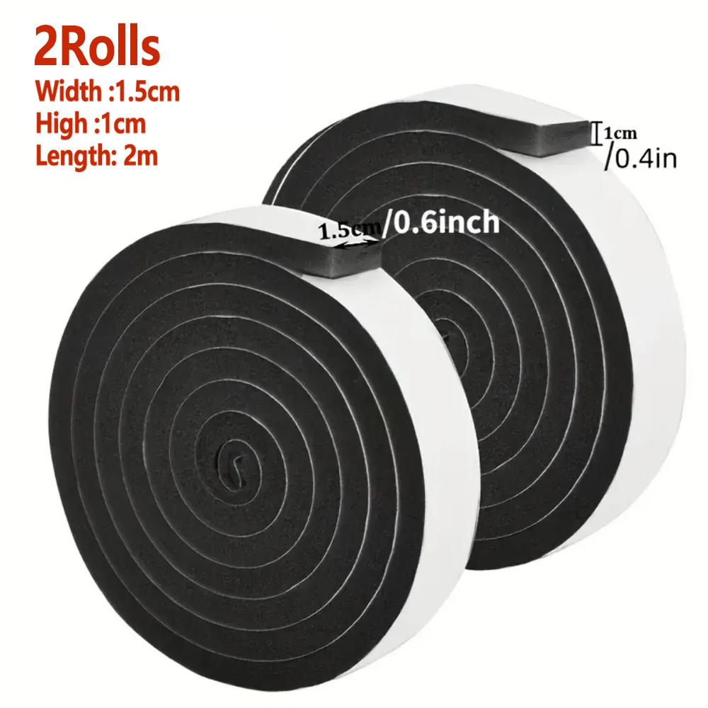 

2/4 Rolls 4M Sponge Foam Window Sealing Strips Dustproof Self-adhesive Tape Sound-Proof Door Weather Stripping