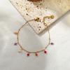 Women 18k Gold Plated Colorful Natural Stone Tassel Clavicle Necklace