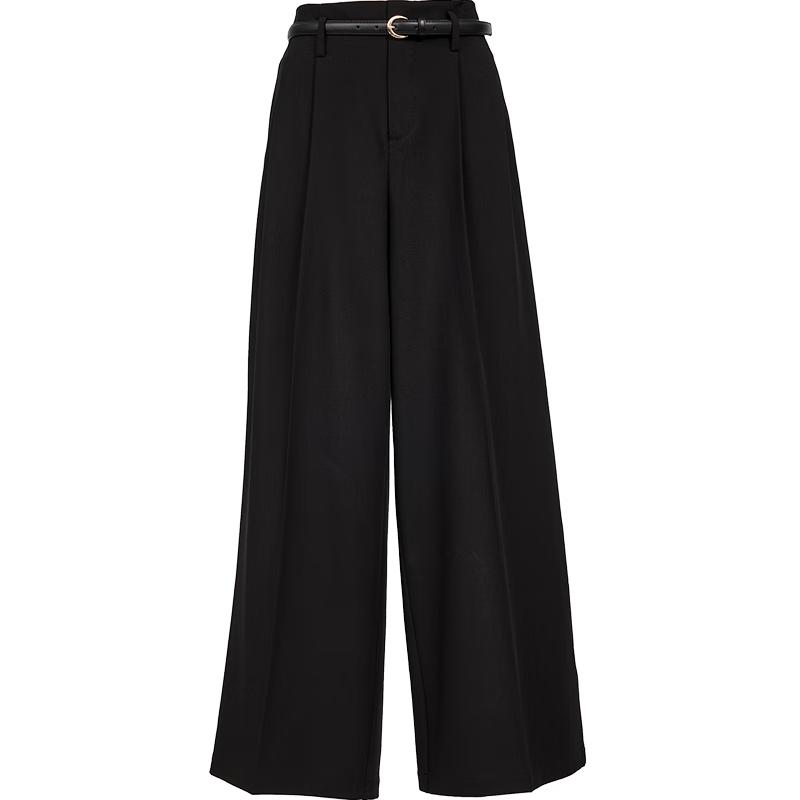 VEROMODA Women s High-Waist Pleated Wool Blend Wide-Leg Pants M