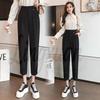 Radish Women's High Waist Cigarette Leg Cropped Pants - Korean Style Harem for Spring/Summer 2026