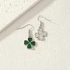 A Pair of Stylish Four-leaf Clover Lucky Green Earrings Cute Elegant Retro for Friends