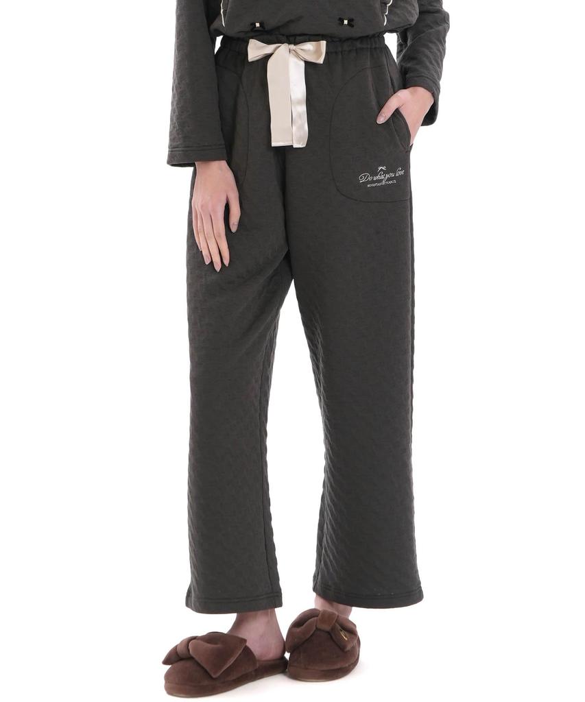 Ribbon Jacquard Ruffle Pajamas Cotton-lined