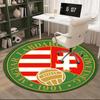Hungarian Football Emblem Round Rug for Livingroom,Bedroom, Palyroom, Chair Rug, Area Rug, Circle Carpet, Fan Christmas Gift