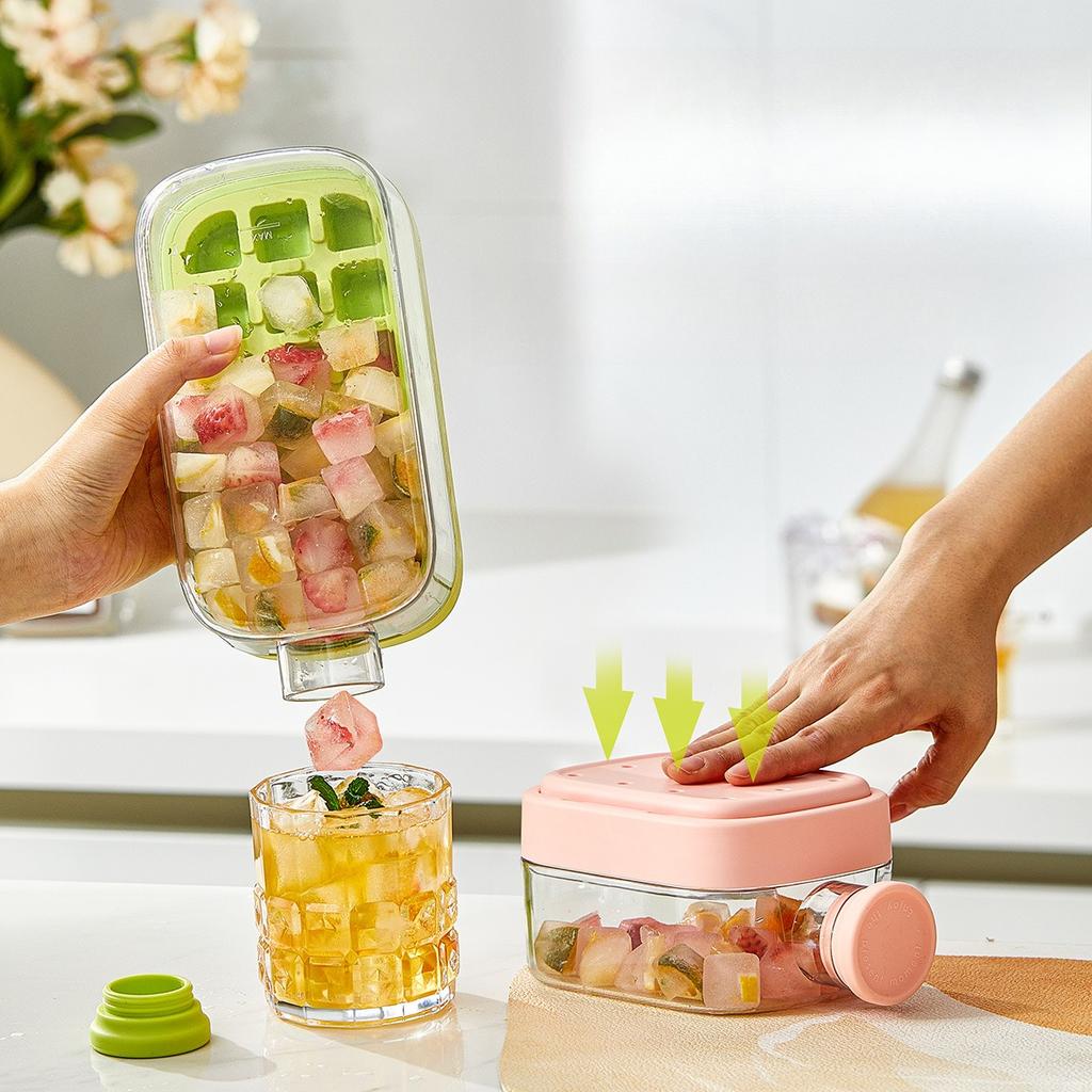 2in1 Ice Tray Water Bottle Portable Silicone Summer Ice Cube Tray With Straw Pressing Mould Ice DrinkBottle Outdoor Beverage Cup