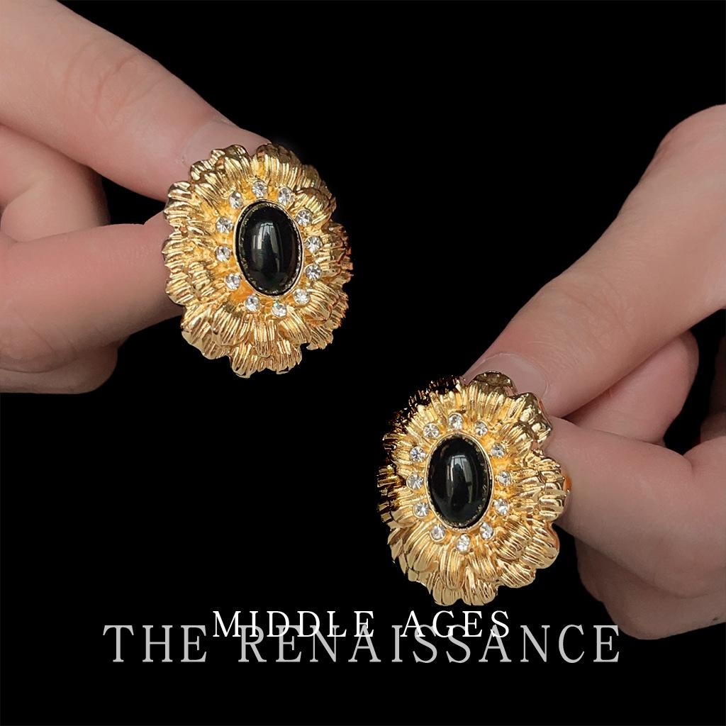 French retro court style slightly inlaid zircon earrings earrings ear jewelry