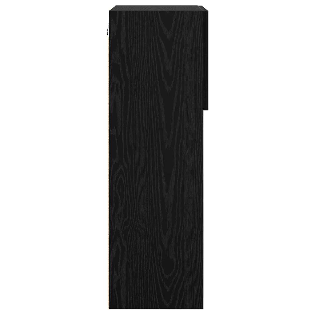 Wall Mounted TV Cabinet Black Oak Effect Particleboard