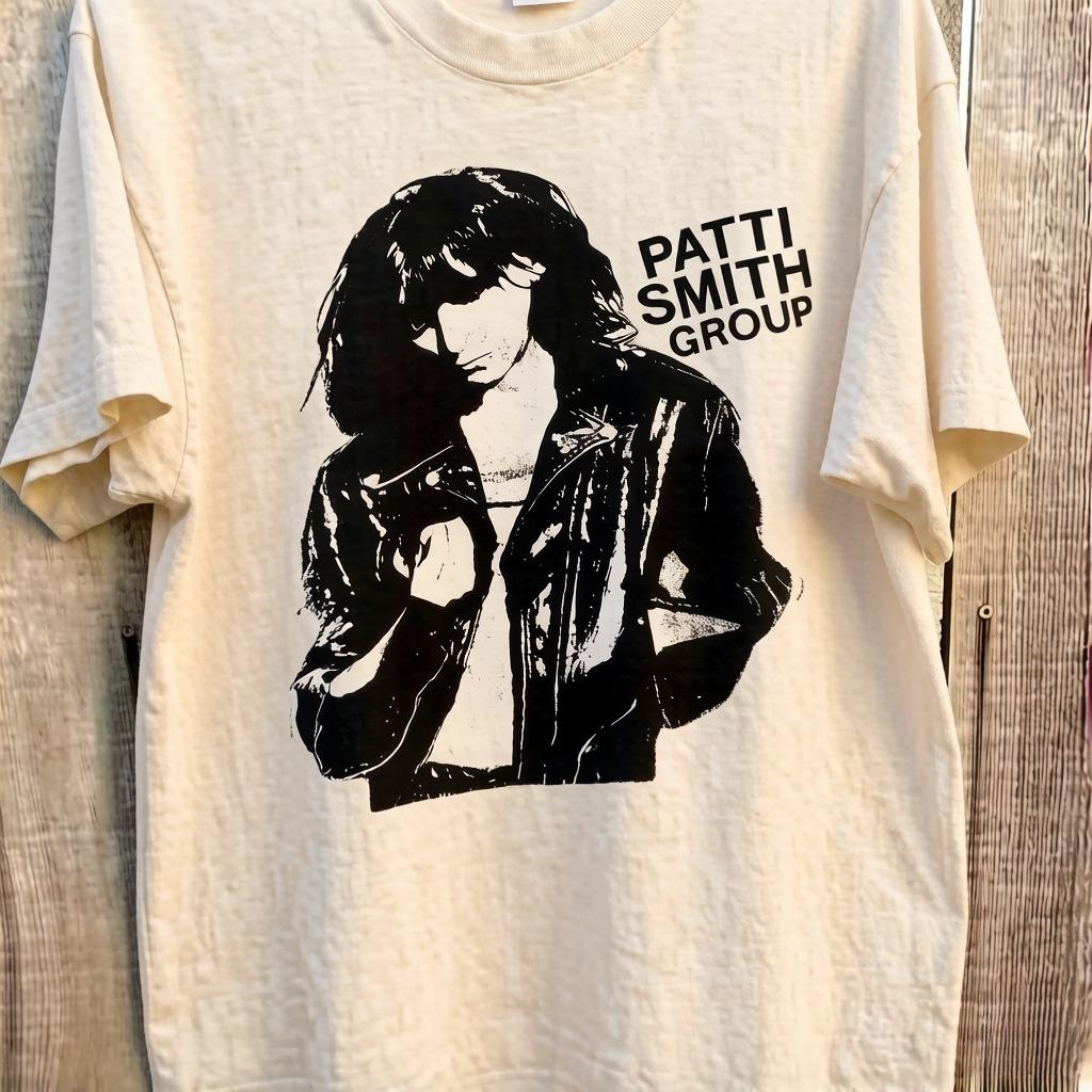 

American Vintage 1979 Patti Smith GROUP Concert Unisexs TShirt Summer New Vintage Fashion Unisexs and Womens Streetwear S