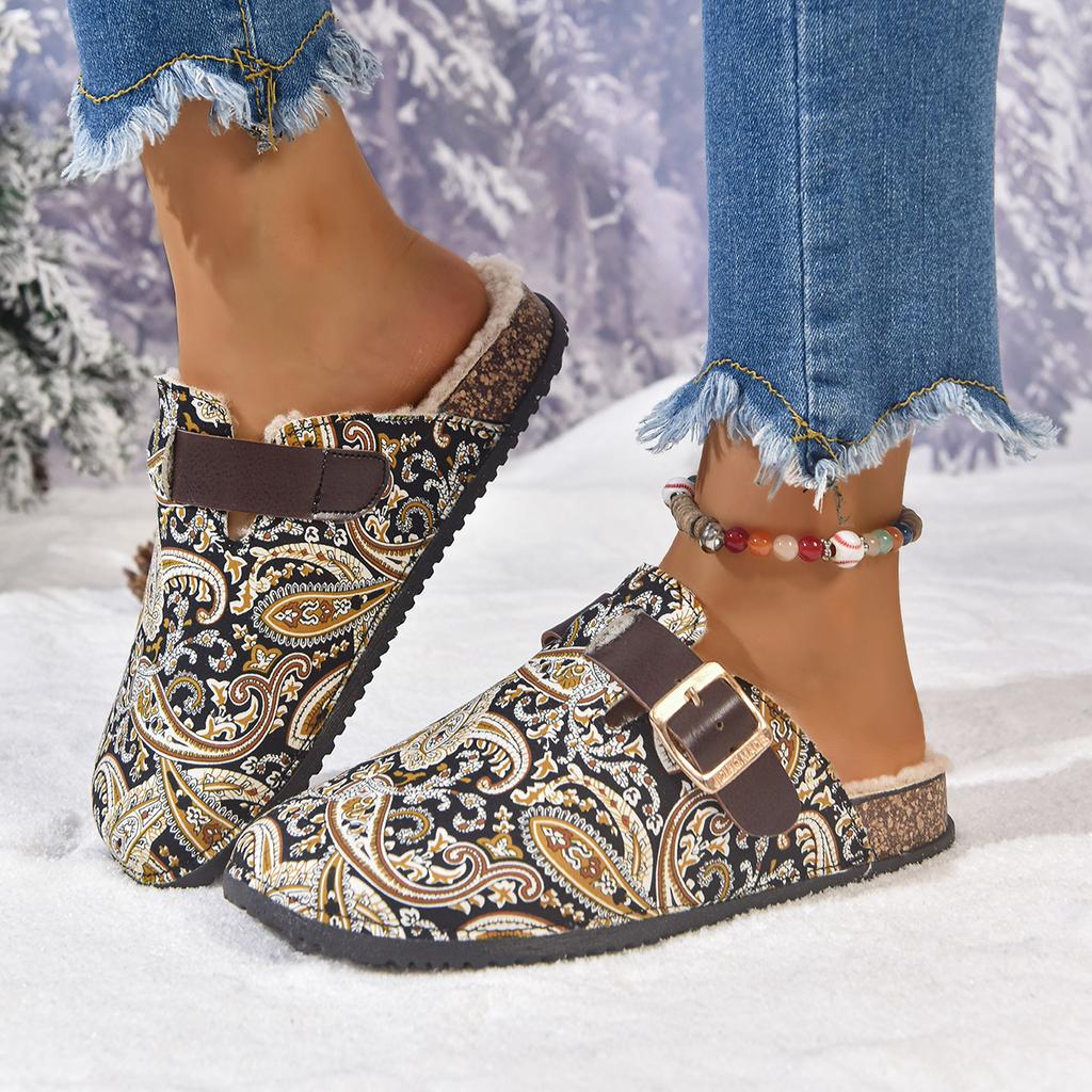 Fashion Women Slippers Elegant Platform Home Slides Women Fashion 2025 New Bohemia Style Slippers Outdoor Covered Retro Shoes for Women