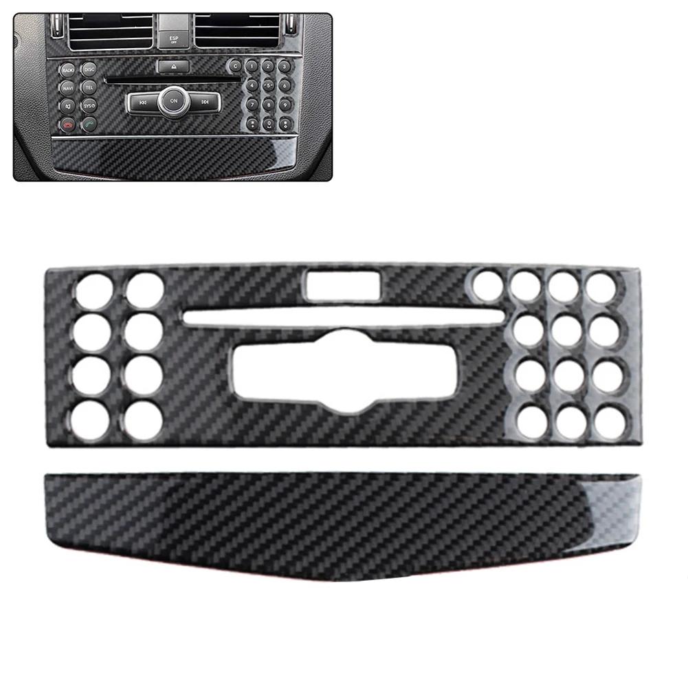 

Автомобільна центральна консоль кондиціонера CD панель обкладинка для Mercedes Benz C клас W204 C200 C260 C300 C180 2007-10 вуглецевого волокна A