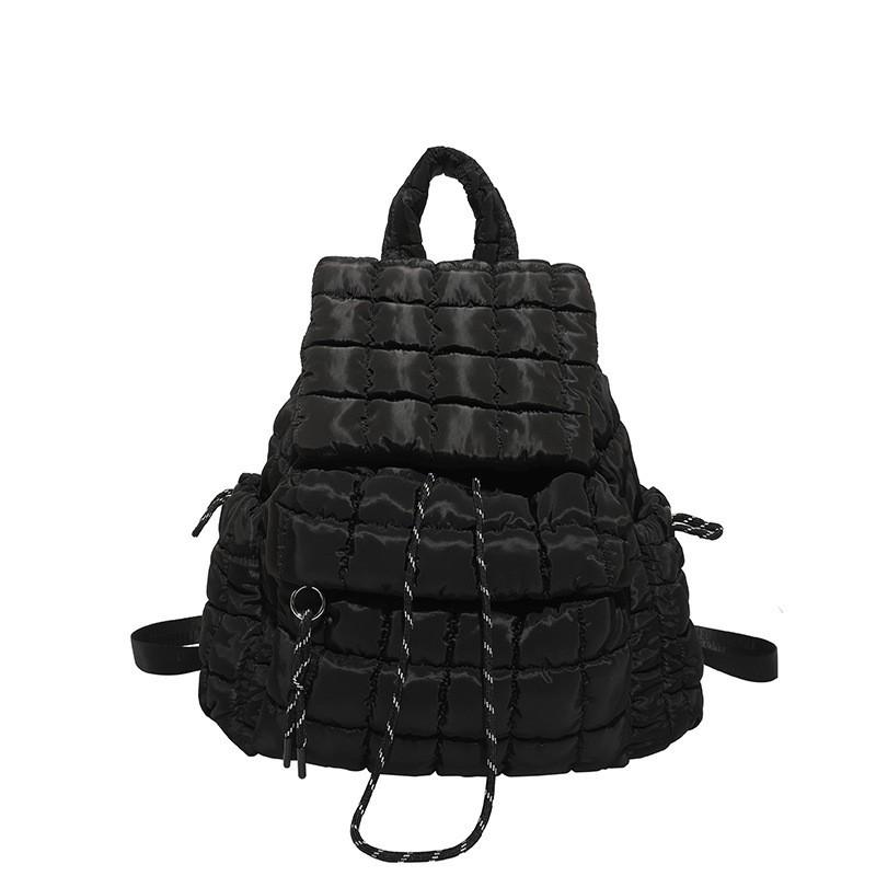 Niche Fashionable Puff Bag Texture Commuting Women's Backpack Net Red Cotton Suit Drawstring Bucket