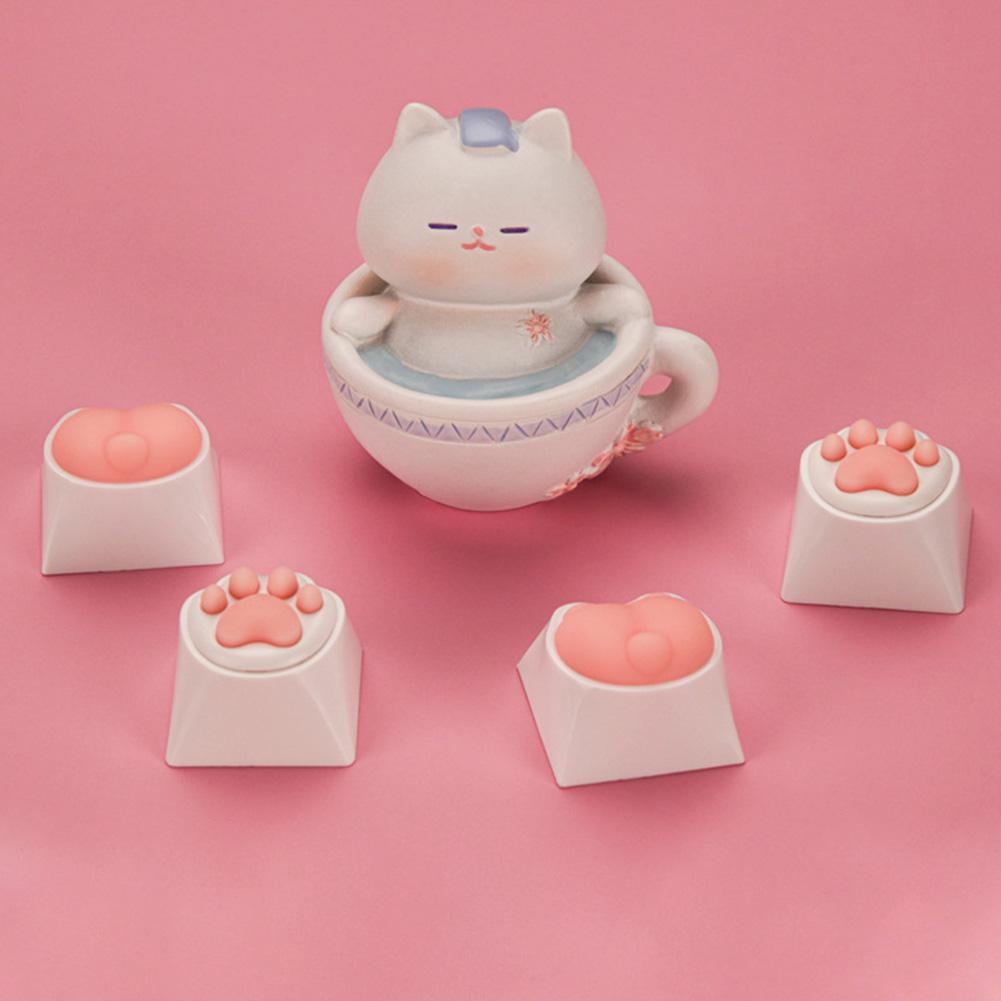 4Pcs 3D Cute Soft Cartoon Keycaps Replace for Cherry MX Gaming Mechanical Keyboard Keycap Keys Anime Custom Key Caps
