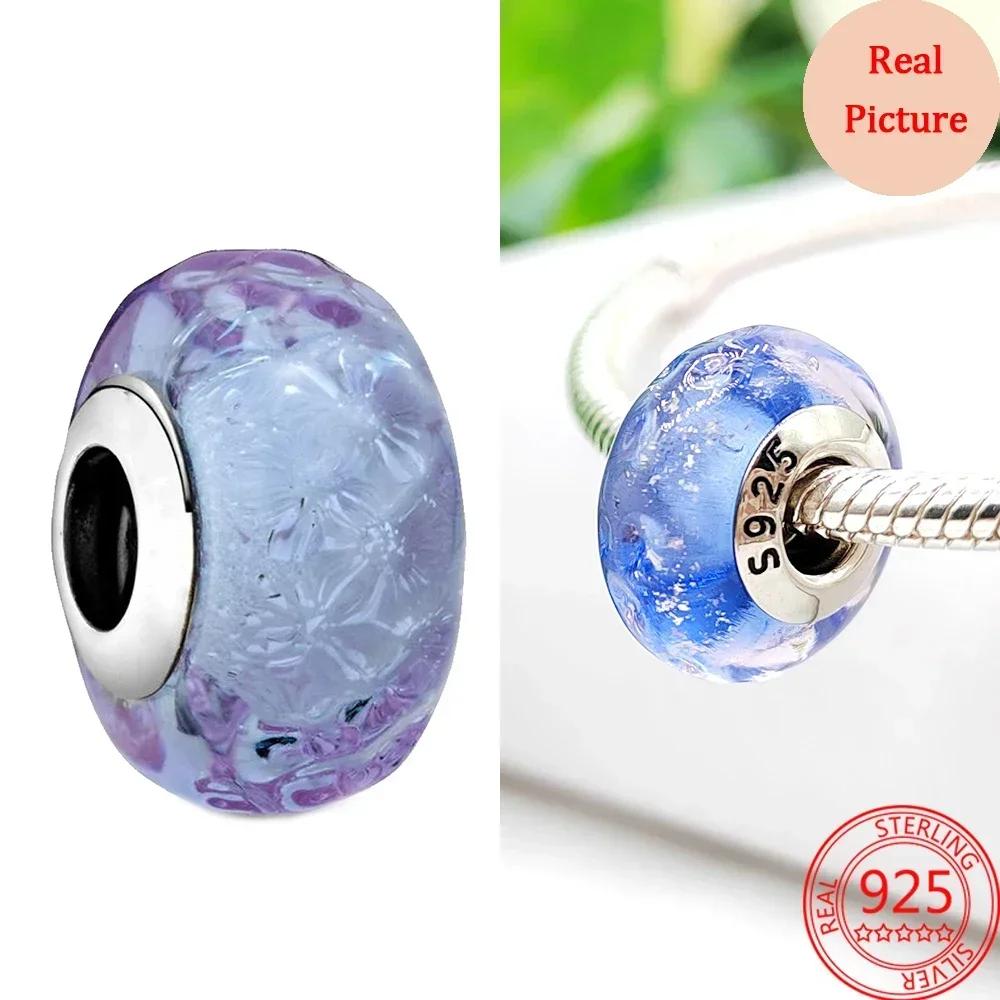 Perles en Verre de Murano Colorées Breloque Vague en Verre Perles en Verre Ondulé Charms S'adaptent aux Bracelets de Marque Bijoux en Cuivre pour Femmes Cadeau