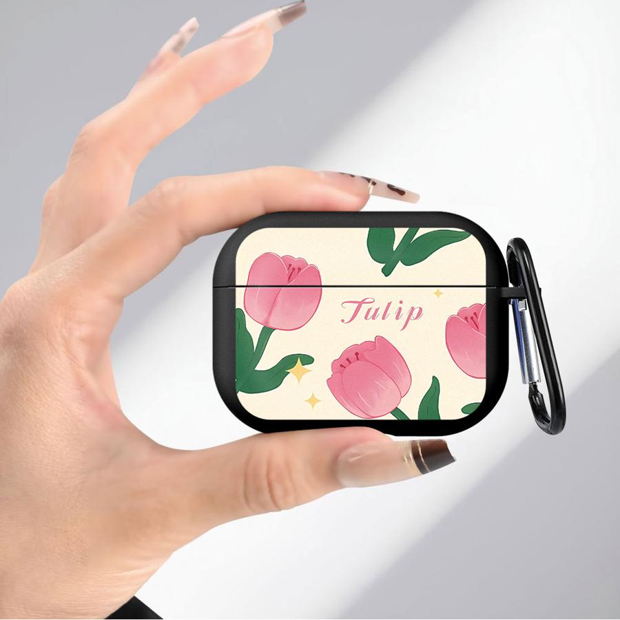 Hülle Für Airpods Pro3 Pro 3 2 4 Pro2 1 Weiche Kopfhörerhüllen Abdeckung Blume Rosa Tulpen
