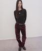 Atiseuteukeompeullegseu Artist Washed Velvet Denim Pants (Burgundy)