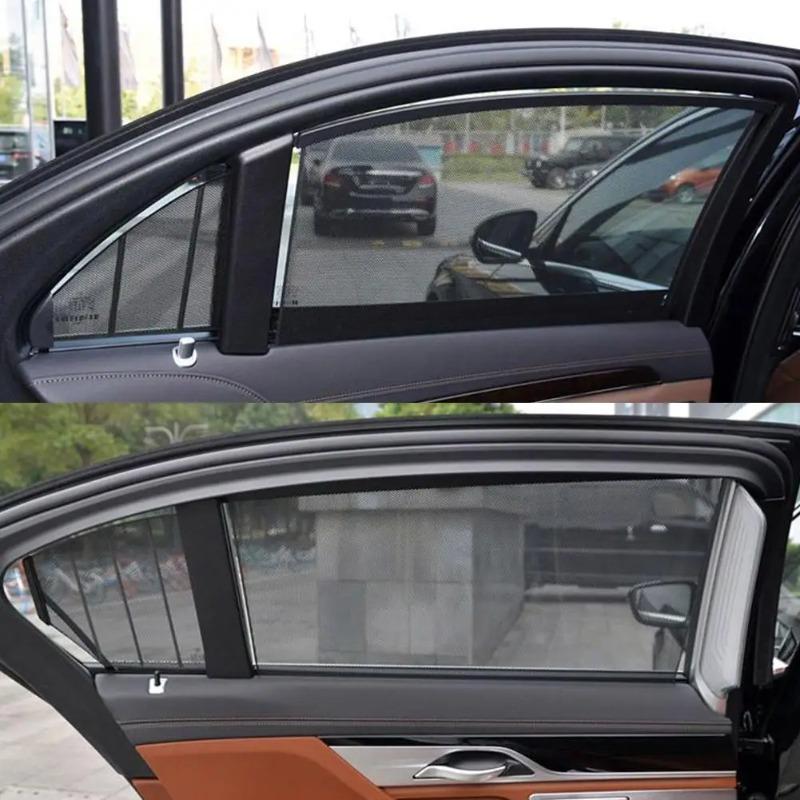 Automatic Retractable Car Window Curtain Sunshade Summer UV Privacy Protection Mesh Universal For Car Exterior Accessories