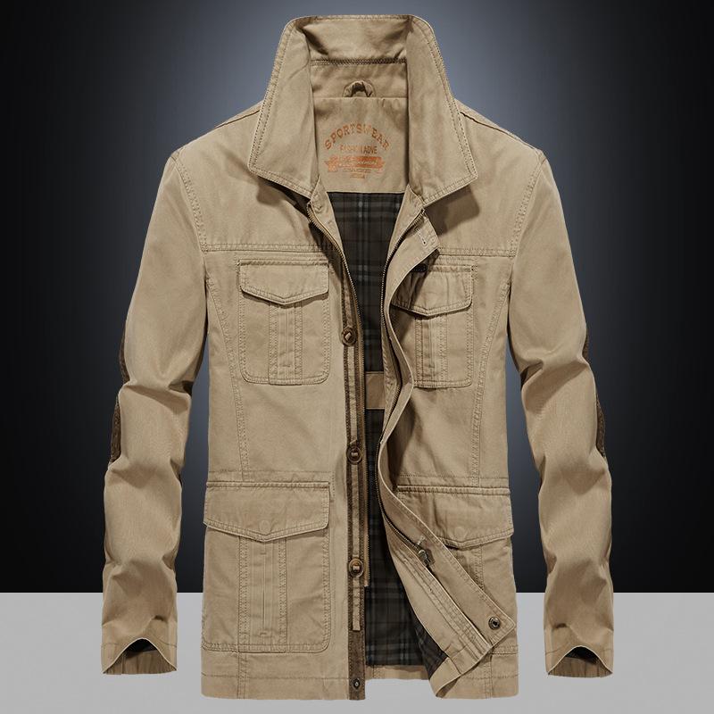 Men's New Spring and Autumn Jacket Men's Medium and Long Youth Thin Tooling Jacket