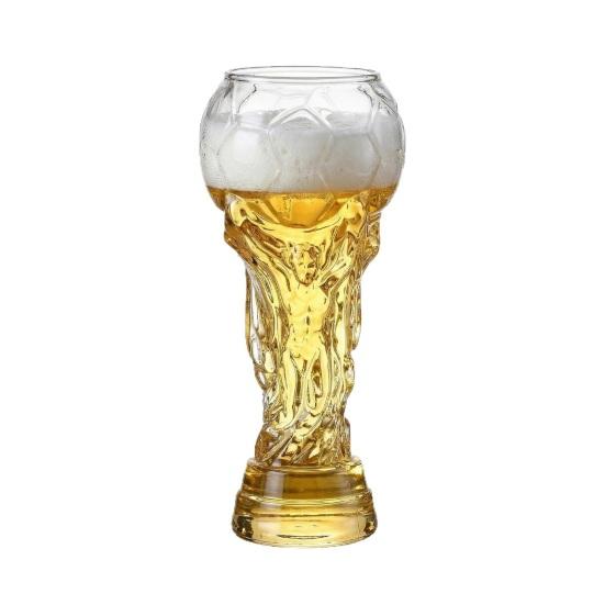 Soccer Beer Glass Large Capacity Football Mug Heavy Duty Clear 420ml