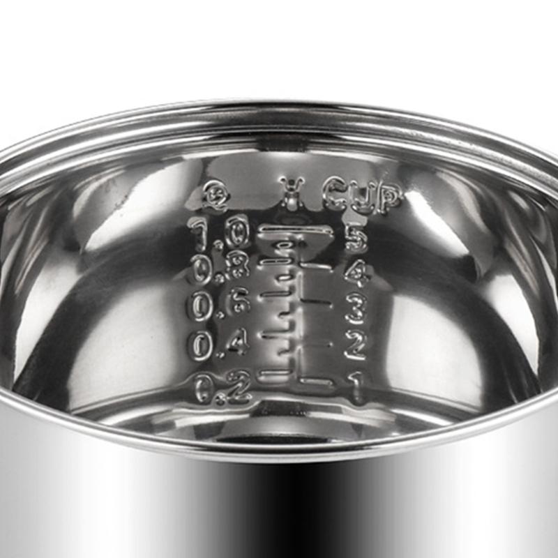 Food Grade Stainless Steel Replacement Inner Pot for Rice Cooker Nonstick Pan Inside Bowl with Heat Conductive Base