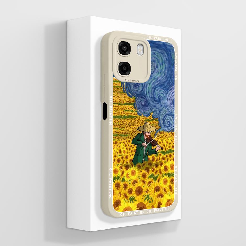 Cases For Oppo A6 A6x A6s 4G 5G Oil Painting Floral Liquid Silicone Shockproof Back Cover For OppoA6 A6x A6s Anti Scratch Fundas