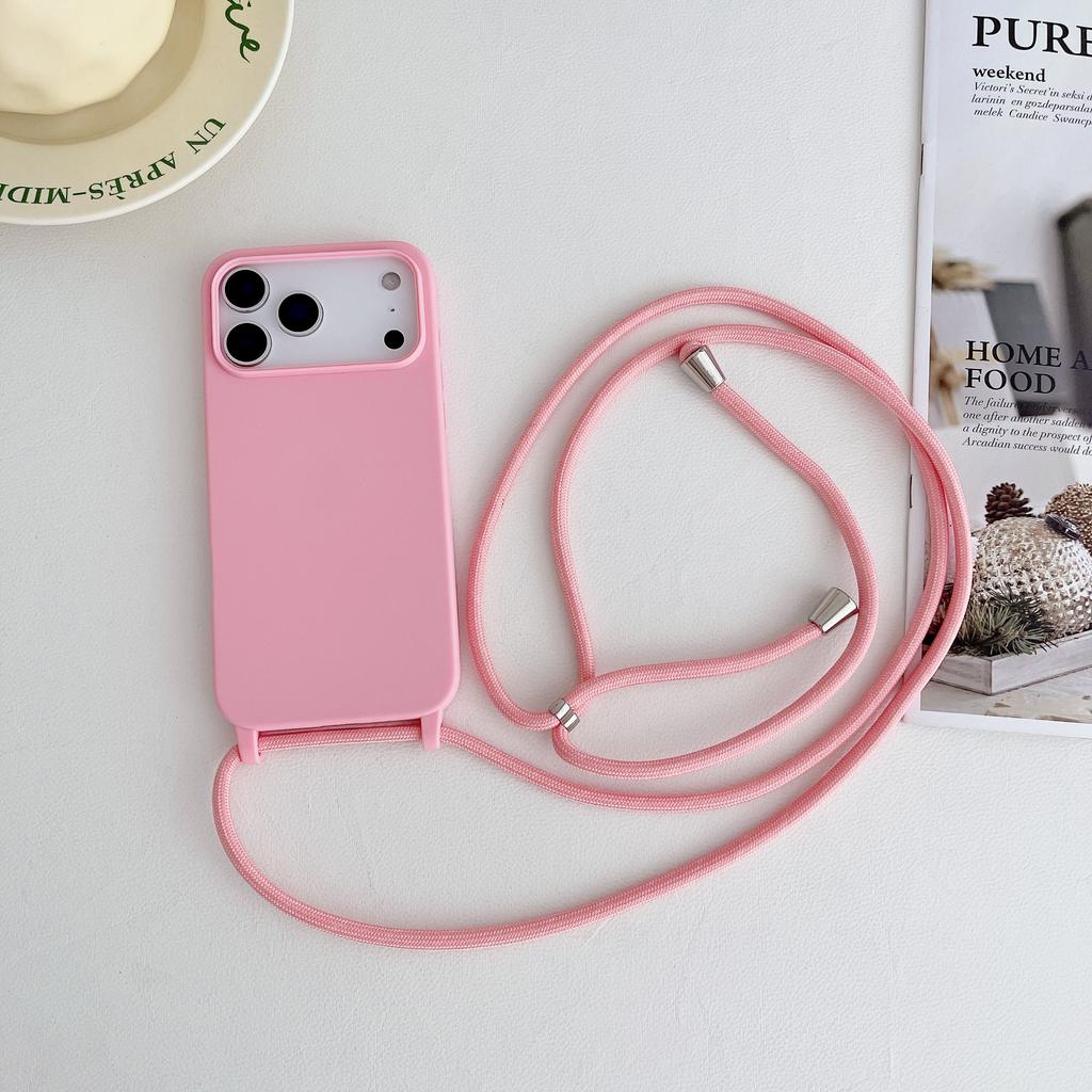 Crossbody Lanyard Liquid Silicone Case For iPhone 17 Air 17 16 15 14 13 12 11 Pro Max X XR Max 7 8 Plus Samsung S25 S24 23 Ultra Plus