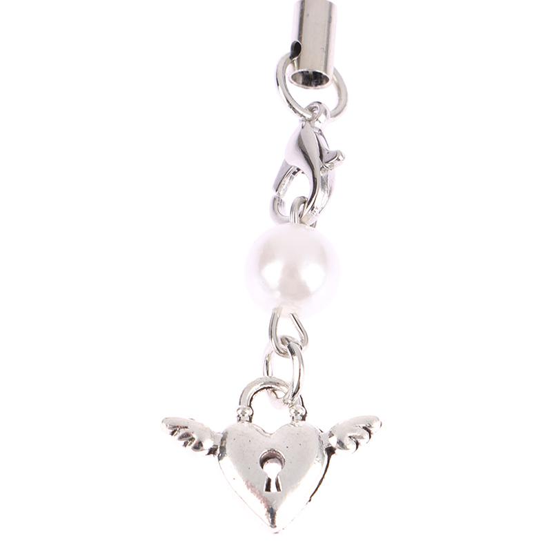 Trendy Mobile Phone Chain Women Sweet Cool Heart Cross Pendant Phone Strap Lanyard Keychain