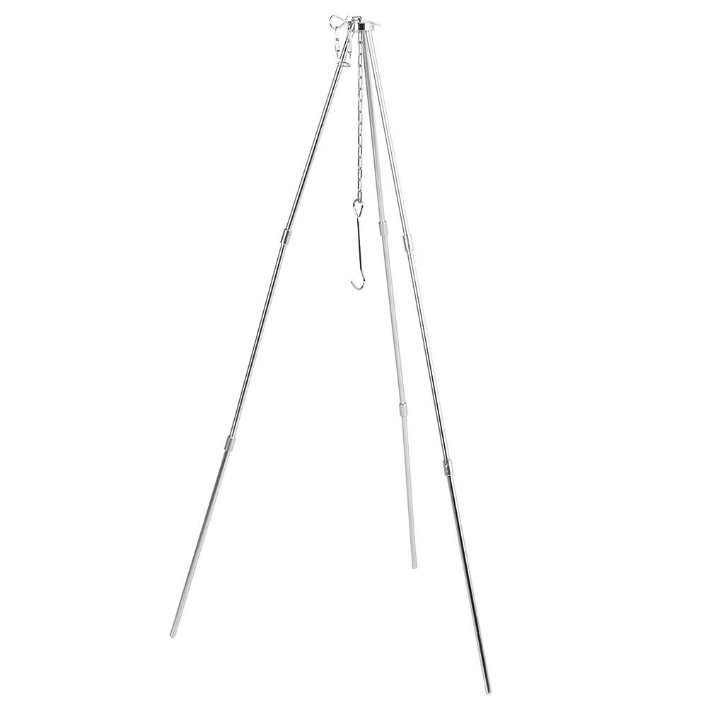 Portable Outdoor Cooking Tripod with Adjustable Hang Chain Hanging Pot Grill Stand Cookware
