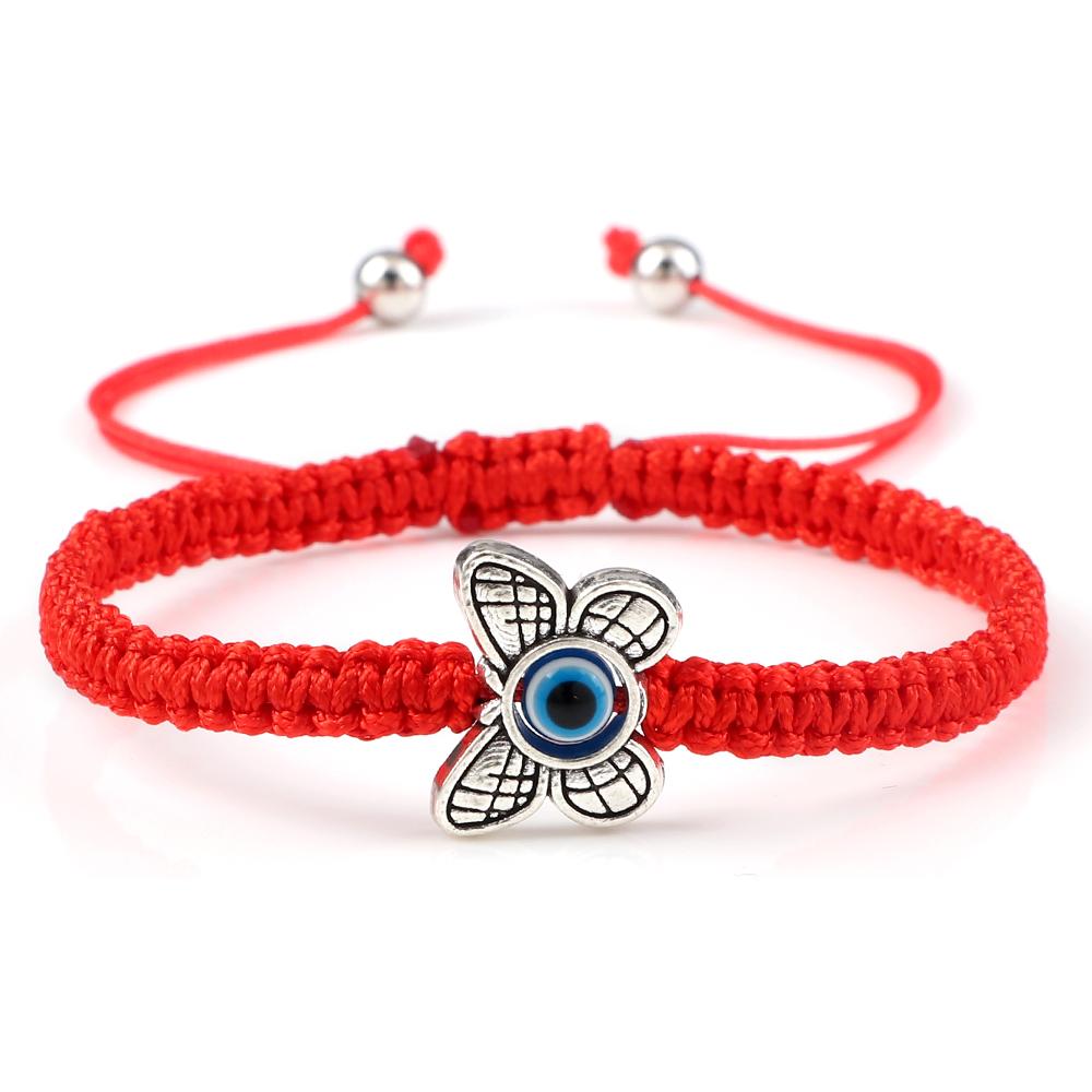 New Red Nylon Thread Evil Eye Braided Bracelet for Women Men Vintage Butterfly Elephant Couple Jewelry Gift