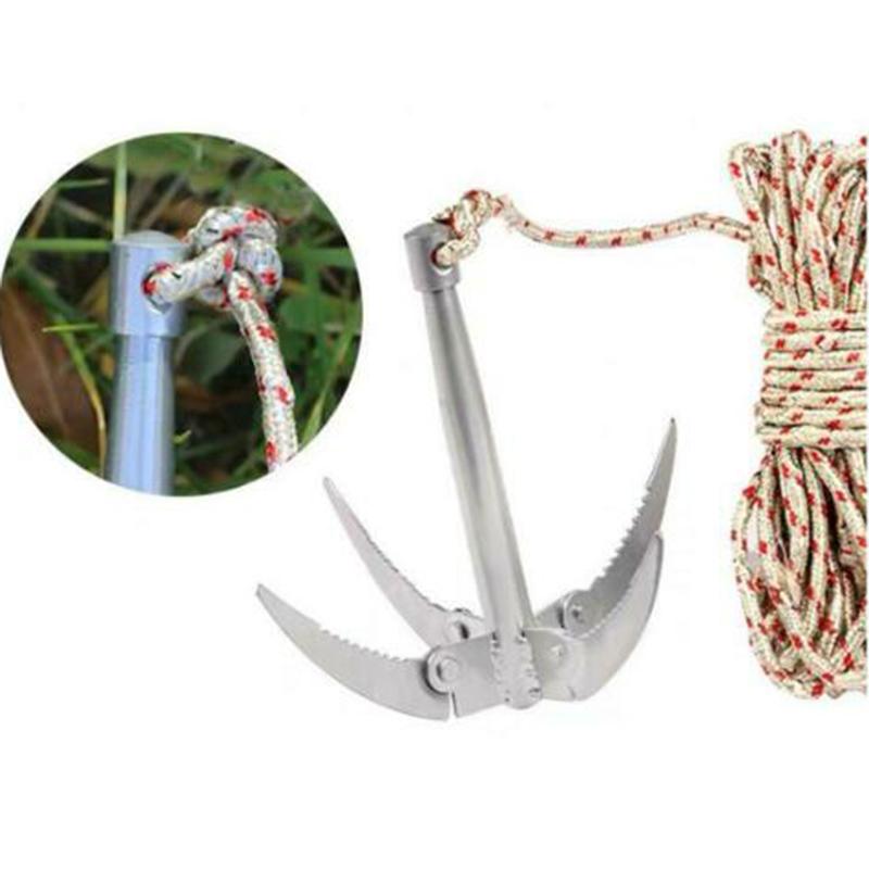 Fishing Folding Boats Anchor Outdoors Grappling Hook Lake Grass Weed Cutter Survival Tool for Small Boat Canoes Fishing Supplies