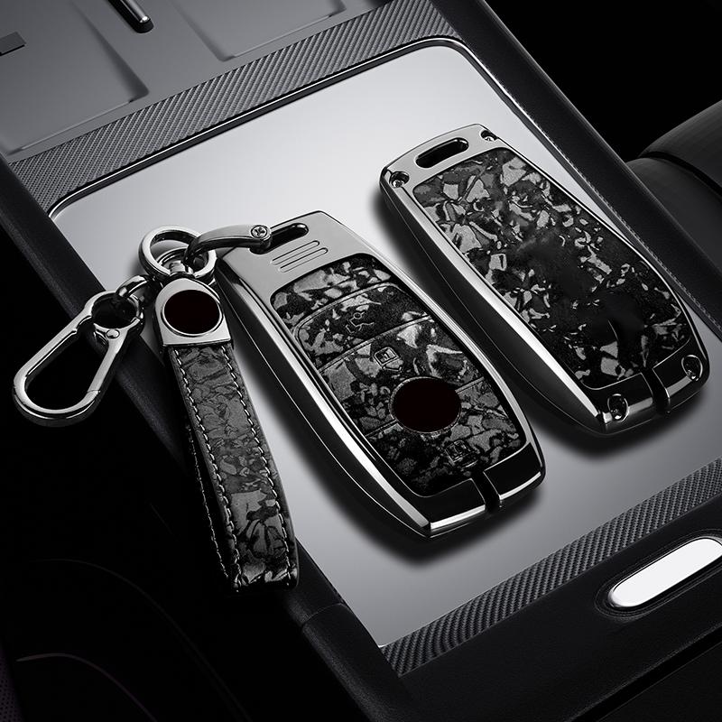 Zinc Alloy Leather Car Key Holder For Mercedes Benz A C E S G Class W177 W205 W213 X167 W222 Cla Gle Glb Gls Amg Maybach Key Fob