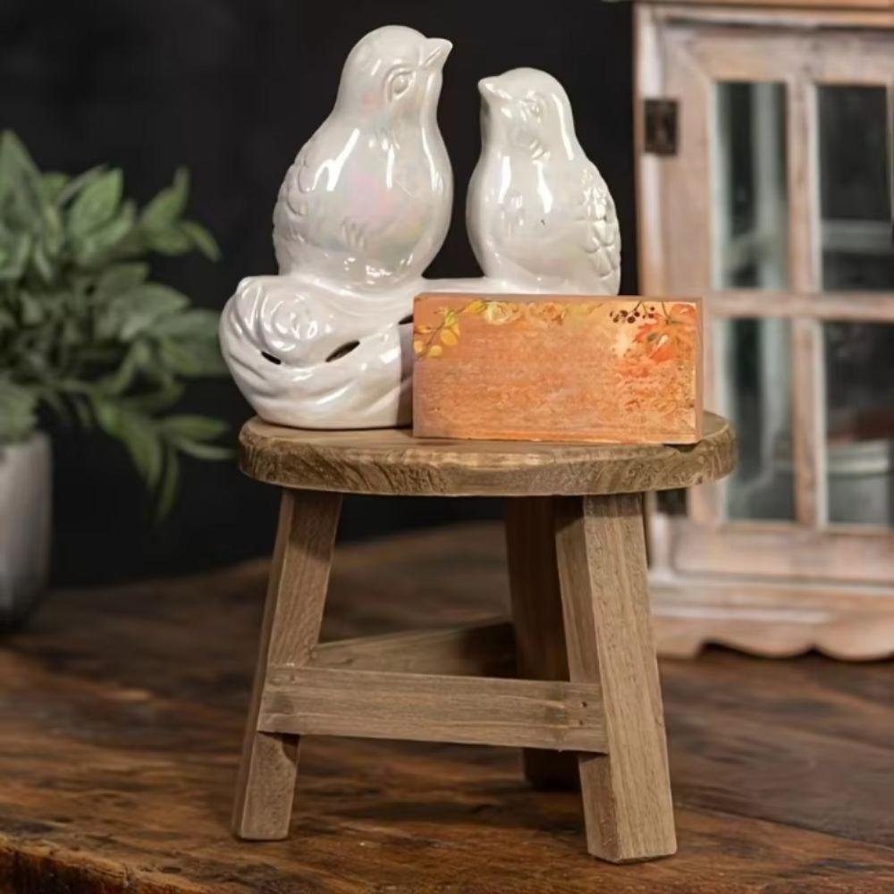 Mini-Größe Mini-Holzhocker Runder Blumenständer Dekoratives Bonsai-Regal Wohnzimmer