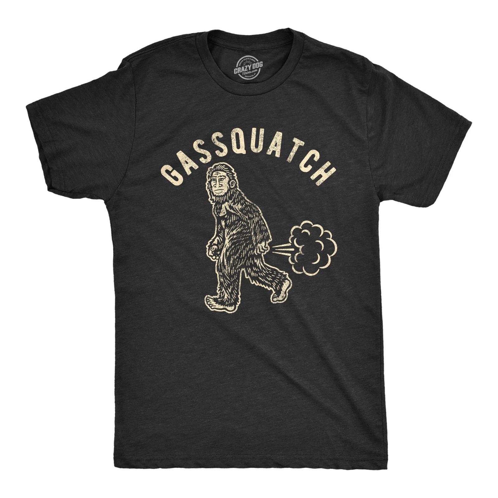 Mens Gassquatch T Shirt Funny Fart Sasquatch Bigfoot Sarcastic Graphic Tee L