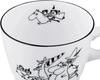 Moomin 80th Anniversary Breakfast 10x8cm Craft Cecera Yamaka Made in Mug, 300ml, Diameter, Art, Monochrome, Friends, White, Inglaze, Shoten, Japan,