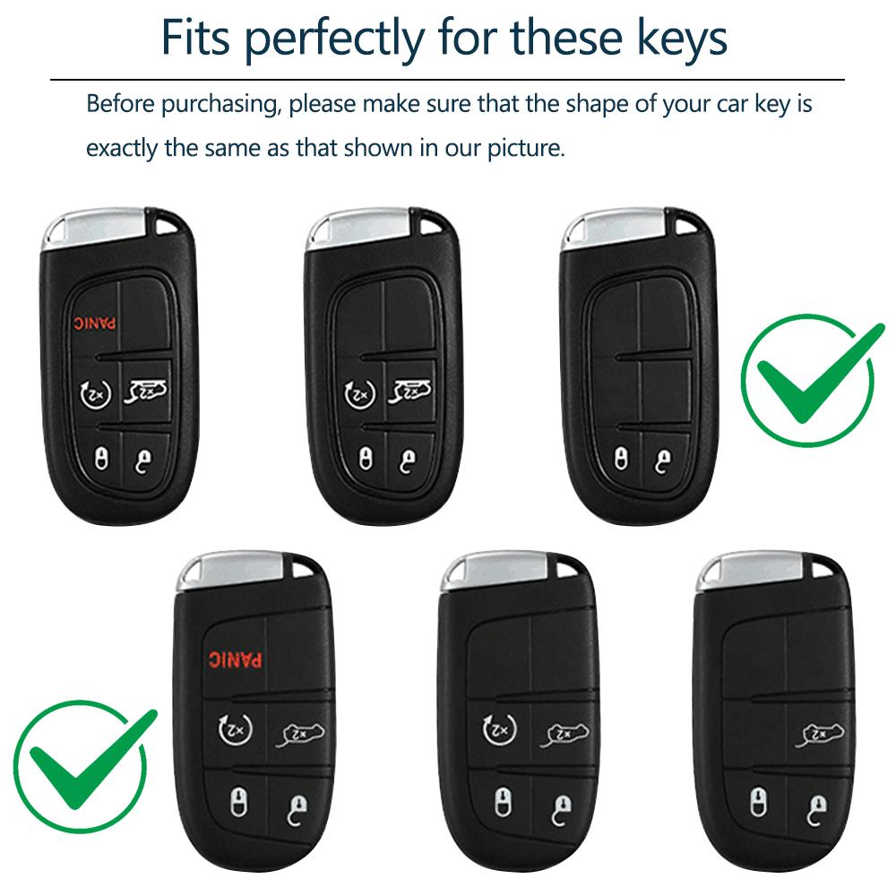 Soft Car Key Fob Cover Fit For Jeep Grand Cherokee Renegade Chrysler Dodge Ram Durango Charger Challenger Journey Dart