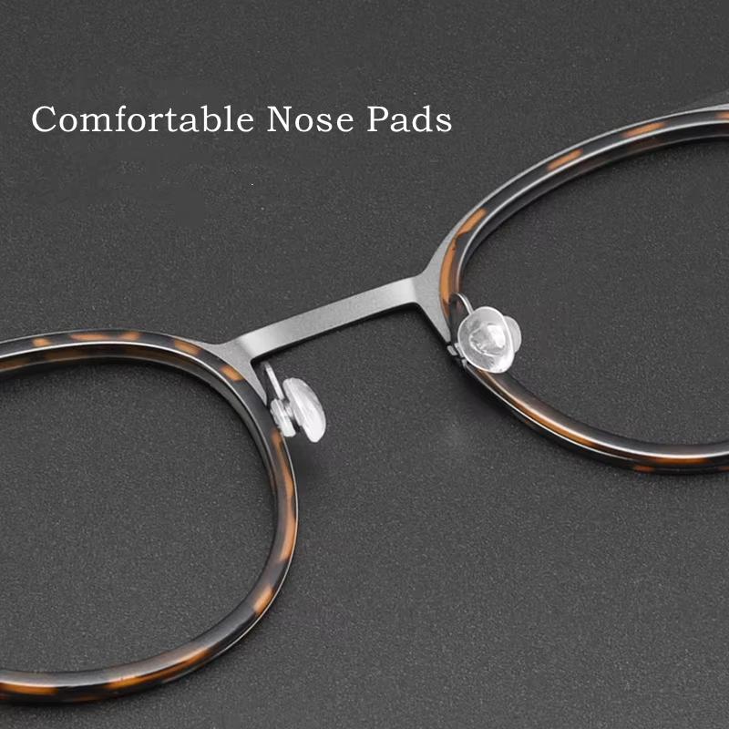 Ultra-light Fashion High-end Pure Titanium Screwless Design Alloy Glasses Retro Round Glasses Frame Men