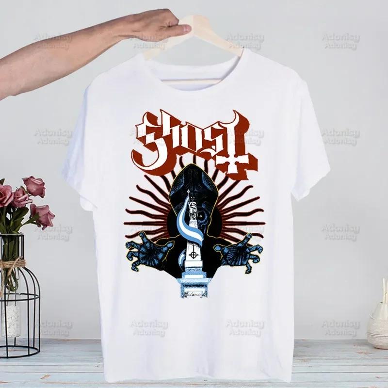 Ghost Band Heavy Metal Music Band Prevalent T Shirts print O-Neck Short Sleeve Regular Mens Heigh Quality Men Hip-Hop t Shirt