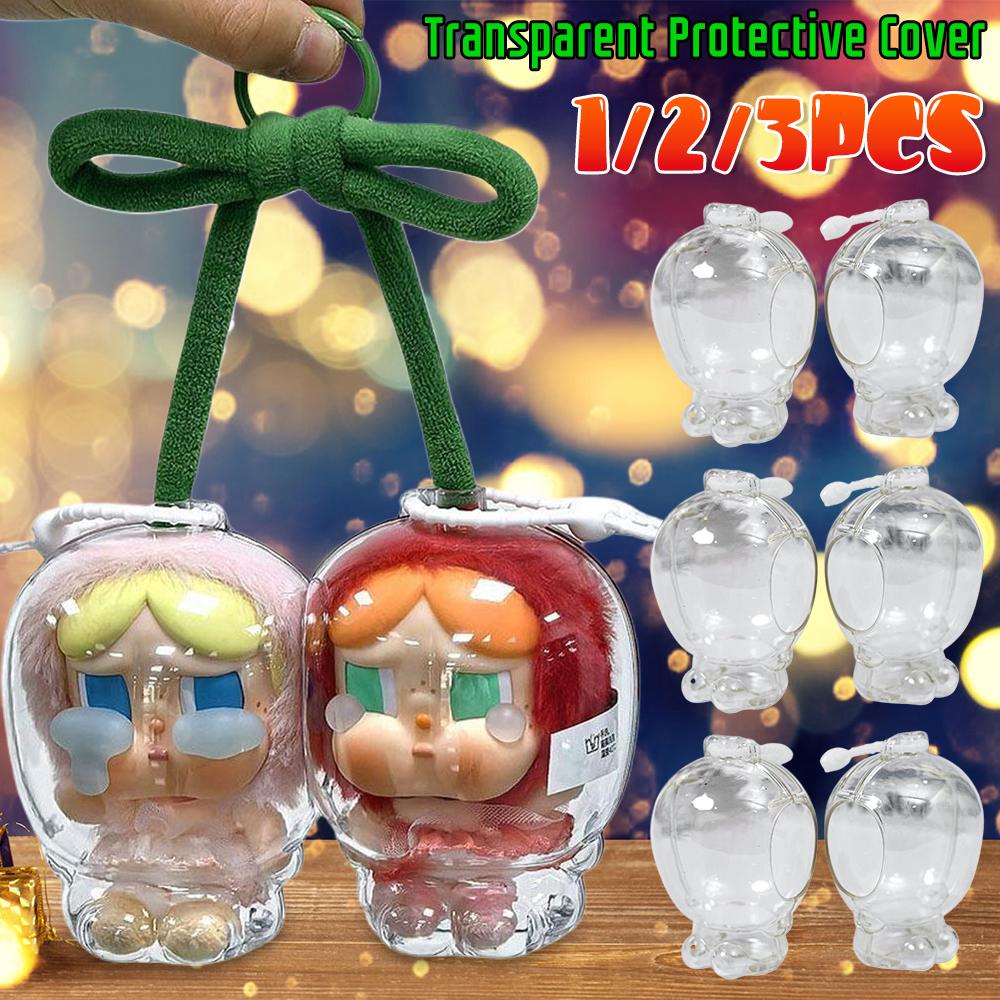 1-3pcs Transparent Protective Cover Doll Dust Storage Case Cute Doll Protective Cover Plush Face Protective Case for Plush Dolls