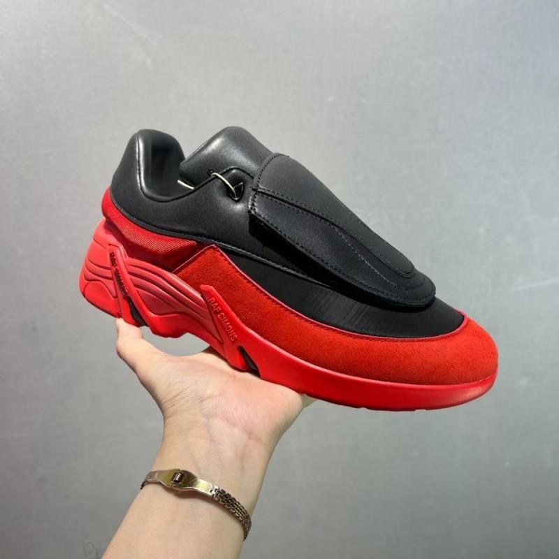 RAF SIMONS Antei Low-Top Comfort Sneakers Men Women Chunky Platform Sole Full Leather Upper Sheepskin Lining