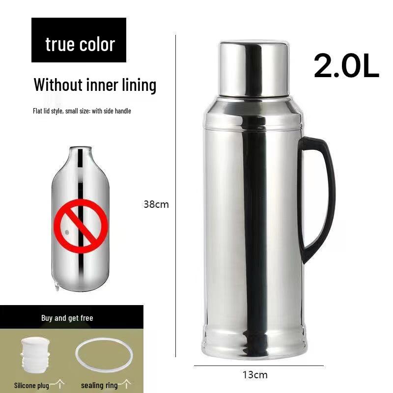 304 Stainless Steel Home Hot Water Bottle with Glass Liner – Dormitory Thermos Kettle