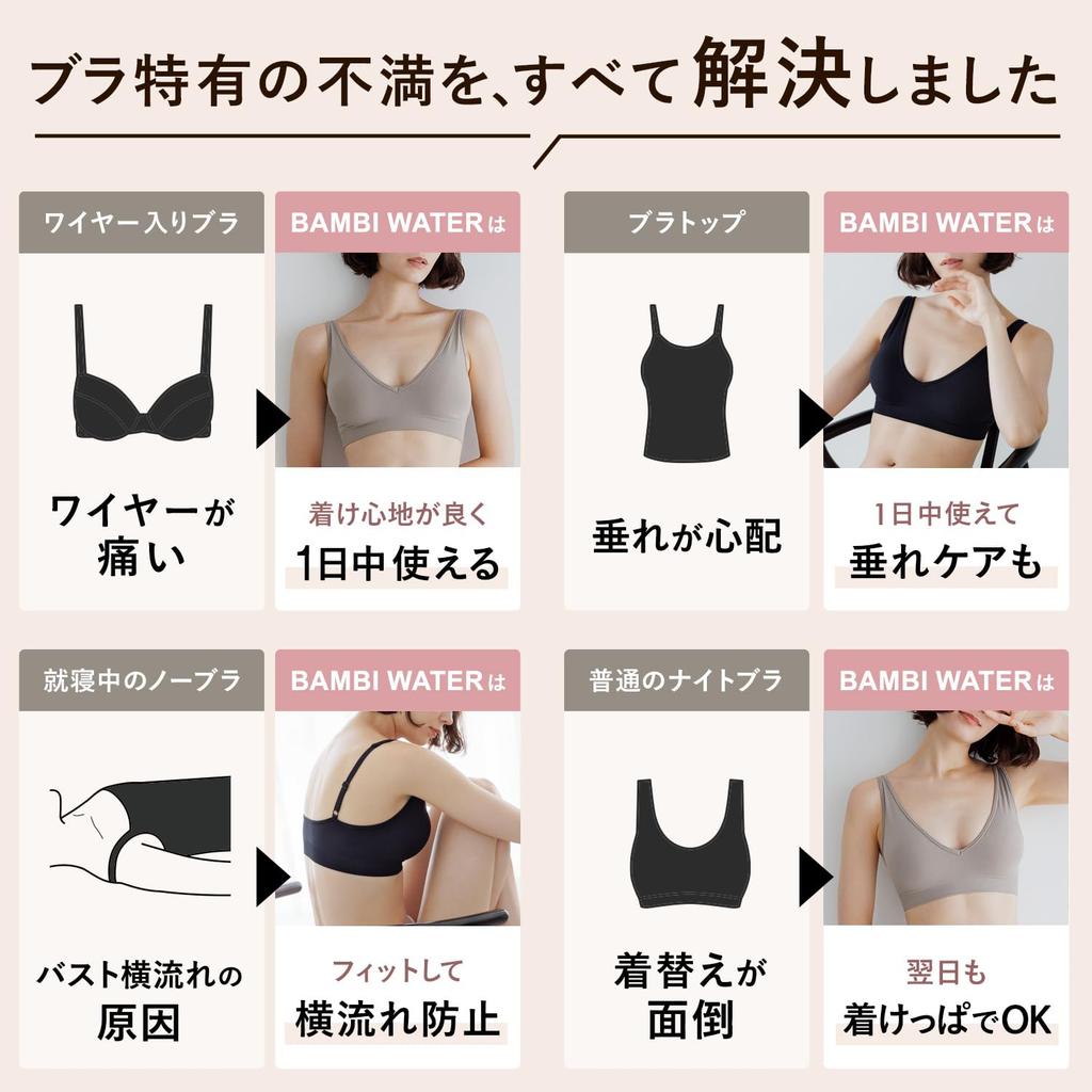 Natt Kan Ställas In Sport Justerbar [Bambi Vatten] BH, Utan Bygel, Push-up, Dagtid, Utan Bygel, BH, V-ringad, (Svart, L)