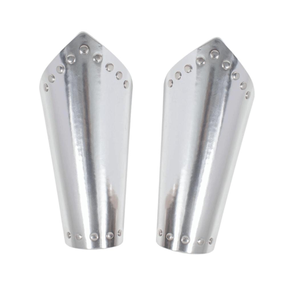 Role Playing Knight Arm Guard Silver Gold Rivet Cosplay Arm Cuff Medieval Bracers  Stage Show