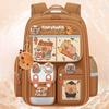 Oxford Cloth Cartoon Animal School Bag Multi-Compartments Capybara Student Bag Unisex
