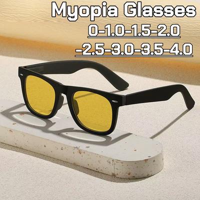 Gafas de Visión Nocturna de Diseñador de Lujo para Miopía para Mujeres Hombres Gafas Especiales Antideslumbrantes y Antiluces Altos para Conducir Lente Amarilla