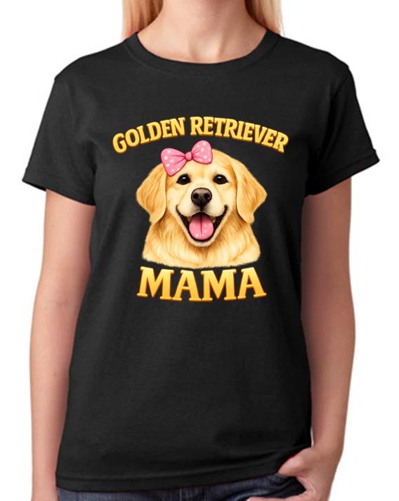 Golden Retriever Mama T-Shirt Dog Lover Mum Mother Goldie Ladies Tee XXXL