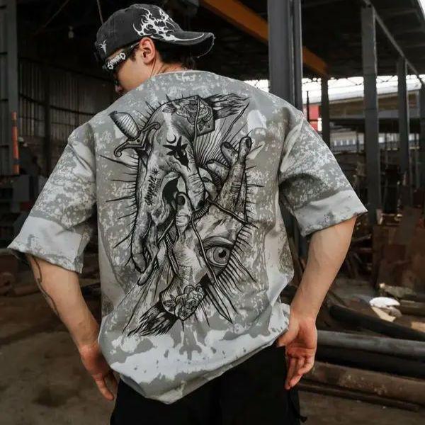 

[USED] STAYCOLD Eyeball and Dagger Symbolic T-Shirt, XL, Gray