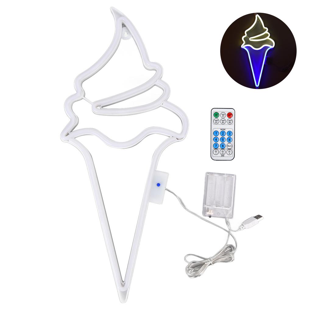 LED Neonlicht Eiscreme Wasserdicht Batterie USB Betrieben Hängend Dekorativ Fernbedienung Neon