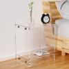 Modern Design Nordic Simple Double-layer Coffee  Acrylic Transparent Bedside Table Side   Small Household Tea Cabinet