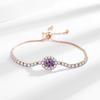 Super Flash Trend Purple Zircon Jewelry Set: Bracelet, Earrings, Necklace, Ring - Luxurious Light Style