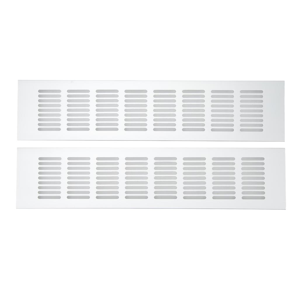2 Pcs Air Vent Ventilation Grille Aluminium Alloy Rectangular Vent Plate for Cabinet Shoe Cabinet Closet 80x350mm