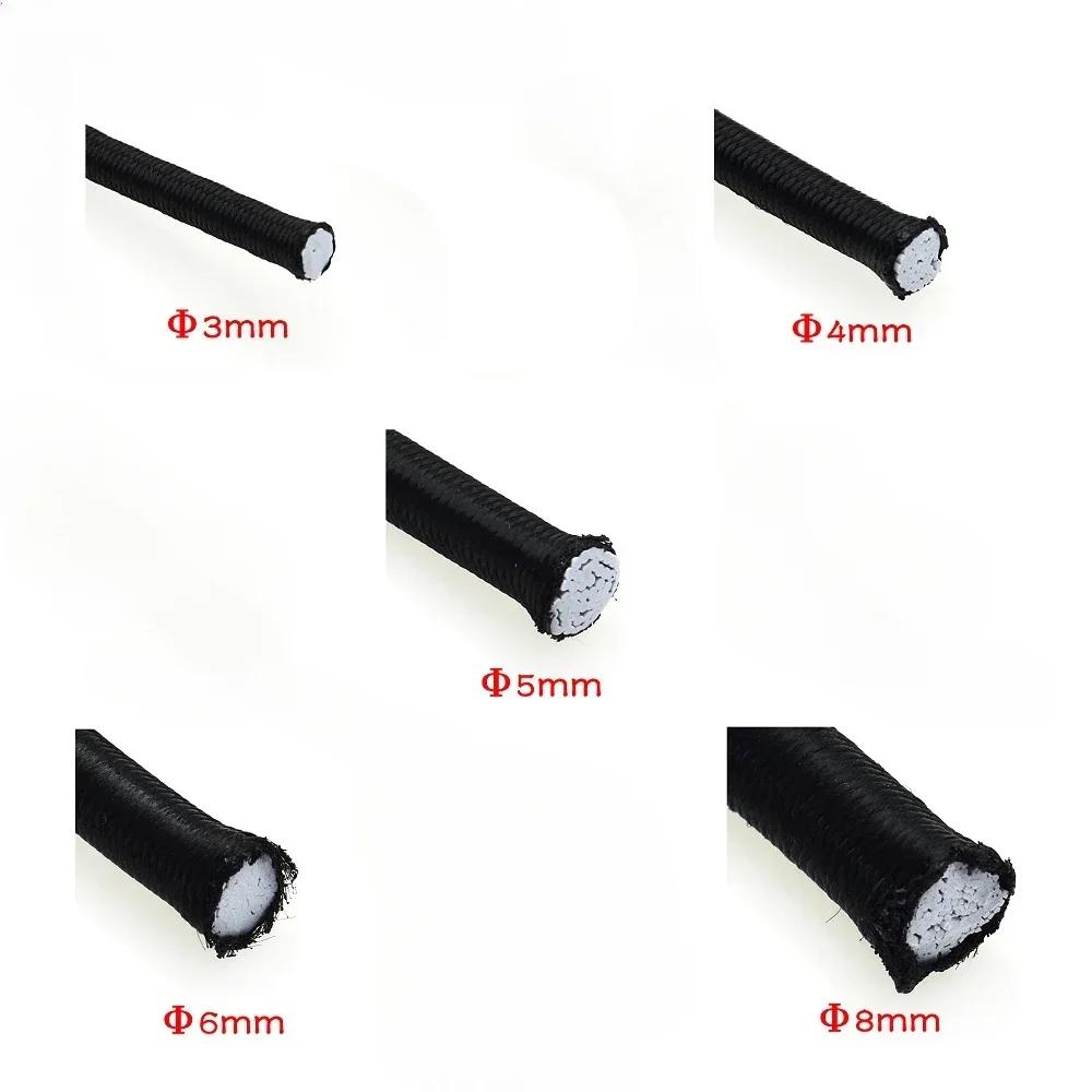 Sewing Clothing Elastic Band Elastics Rubber Bands Craft Supplies Strong Elastic Cord DIY 3/4/5/6/8MM Black Rope Accessories